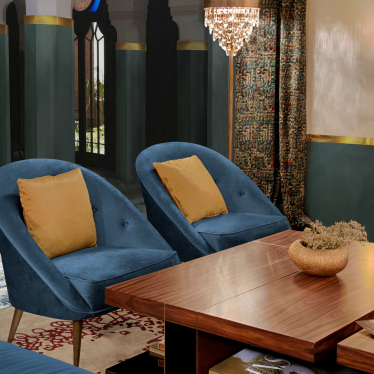 Hotel interior design in Morocco.